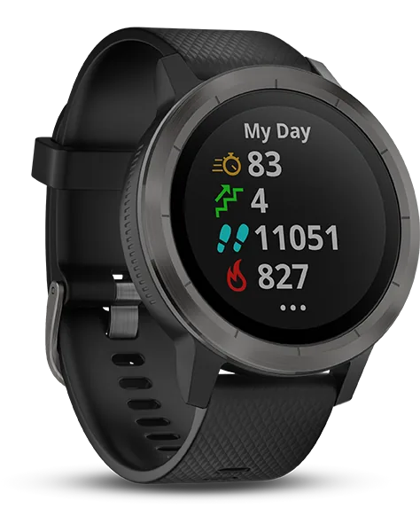 Смарт-часы Garmin Vivoactive 3 чёрные с чёрным ремешком