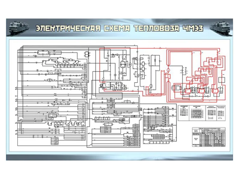 Стенд Зарница электрическая схема тепловоза ЧМЭЗ